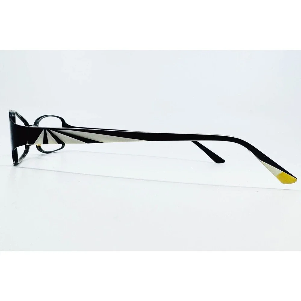 MdX Eyeglass Frames Womens Black White Mod Geometric Pattern 135 90 52-16-135